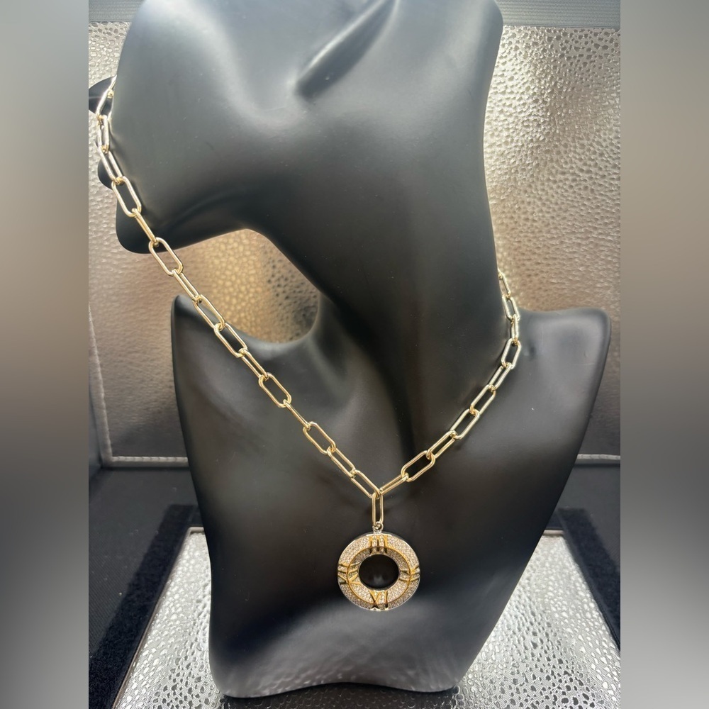 Gold and Silver Pendant Link Necklace